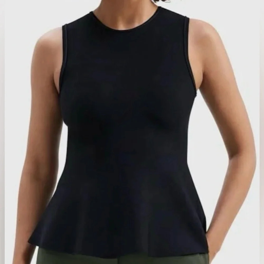 THEORY 100% SILK PEPLUM TOP